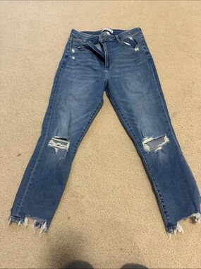Abercrombie Distressed Mid Wash Women’s Jeans - Blue